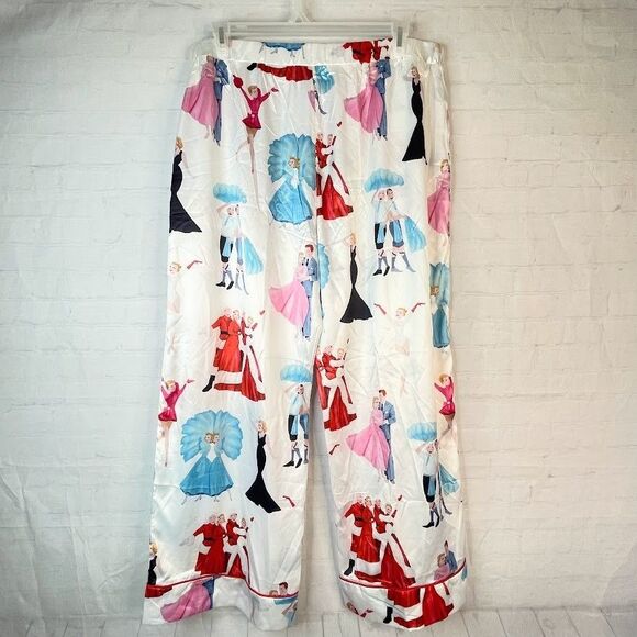 SheShow White Christmas Satin Pajama Set Women Size 3XL Long Sleeve Wide Leg NEW - Picture 16 of 16